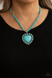 Paparazzi Accessories A Heart Of Stone - Blue Necklace - Life of the Party April '21