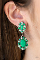 Paparazzi Accessories Positively Pampered - Green Clip On Earring