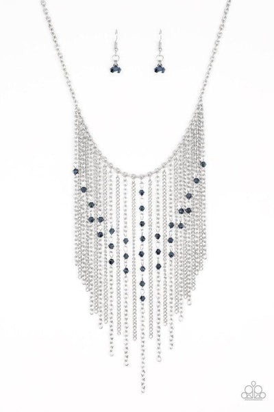 Paparazzi Accessories First Class Fringe Blue Necklace Set