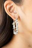 Paparazzi Accessories Let There Be SOCIALITE - White Earring - Life of the Party Sept '21