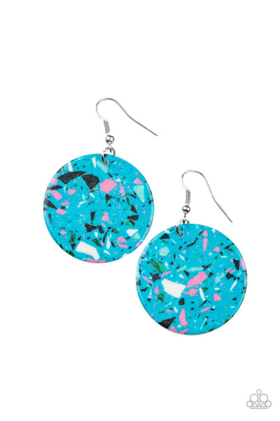 Paparazzi Accessories Tenaciously Terrazzo - Blue Earring