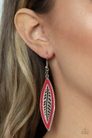 Paparazzi Accessories Leather Lagoon - Red Earring