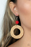 Paparazzi Accessories Wildly Wicker - Red Earring