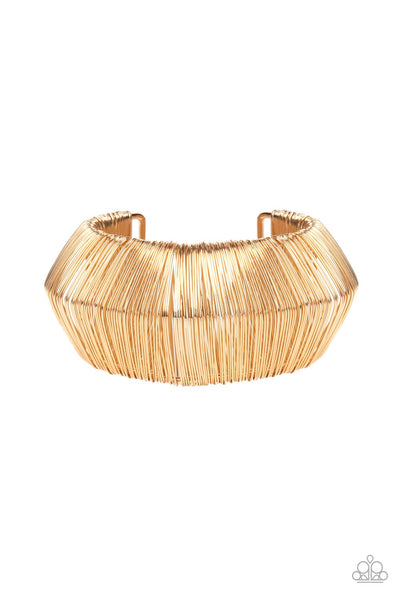 Paparazzi Accessories Wild About Wire - Gold Cuff Bracelet