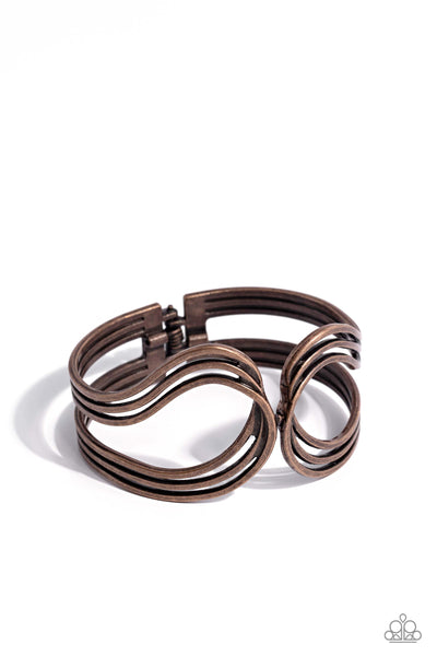 Paparazzi Accessories Shockwave Attitude - Copper Bracelet