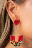 Paparazzi Accessories Make it RAINBOW - Red Earring