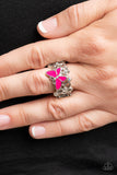 Paparazzi Accessories All FLUTTERED Up - Pink Ring