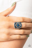 Paparazzi Accessories Amplified Aztec - Blue Ring