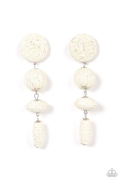 Paparazzi Accessories Twine Tango White Earring