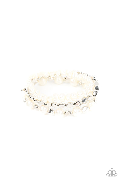 Paparazzi Accessories Shoreside Soiree - White Bracelet