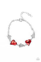 Paparazzi Accessories Cluelessly Crushing - Red Bracelet