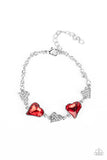 Paparazzi Accessories Cluelessly Crushing - Red Bracelet