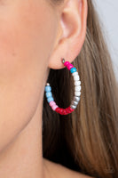 Paparazzi Accessories Multicolored Mambo - Pink Multi Hoop Earring