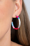 Paparazzi Accessories Multicolored Mambo - Pink Multi Hoop Earring