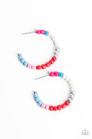 Paparazzi Accessories Multicolored Mambo - Pink Multi Hoop Earring