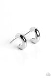 Paparazzi Accessories Catwalk Curls - Silver Dainty Hoop Earring