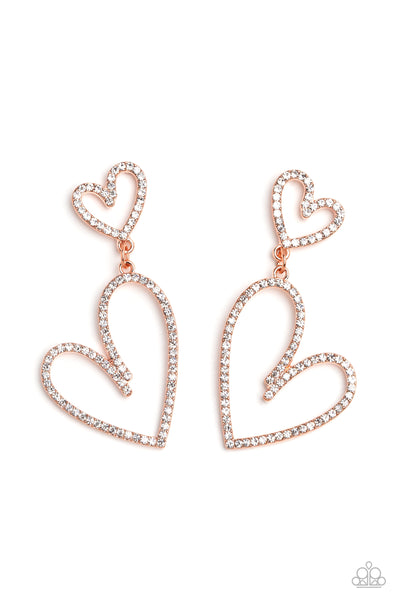 Paparazzi Accessories Doting Duo - Copper Earring