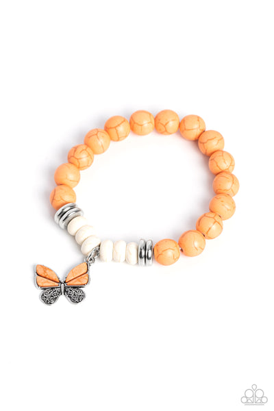 Paparazzi Accessories Bold Butterfly - Orange Bracelet