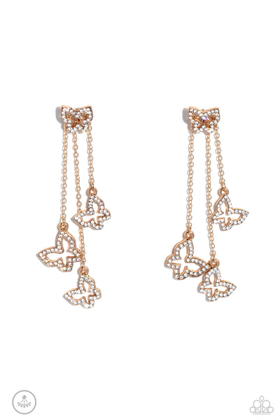 Paparazzi Accessories Boisterous Butterfly - Gold Earring