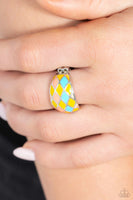 Paparazzi Accessories Patchwork Party - Yellow Ring