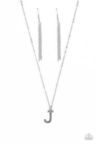 Paparazzi Accessories Leave Your Initials - Silver - J Necklace