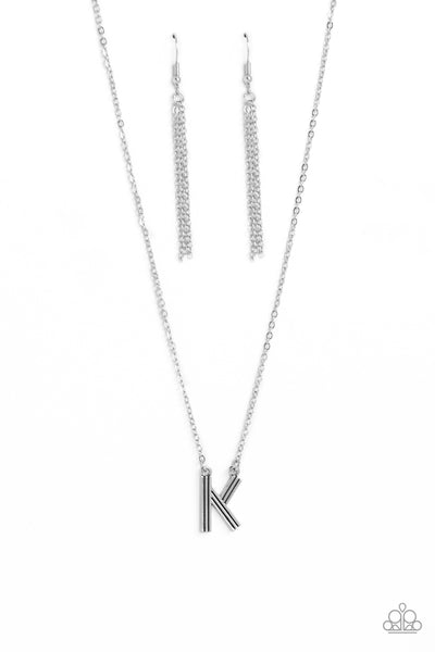 Paparazzi Accessories Leave Your Initials - Silver - K Necklace