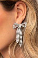 Paparazzi Accessories Just BOW With It - White Earring -August '23 Life of the Party