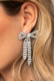 Paparazzi Accessories Just BOW With It - White Earring -August '23 Life of the Party