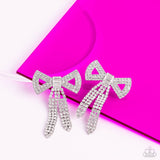 Paparazzi Accessories Just BOW With It - White Earring -August '23 Life of the Party