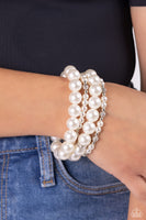 Paparazzi Accessories Vastly Vintage - White Bracelet