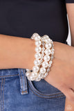 Paparazzi Accessories Vastly Vintage - White Bracelet