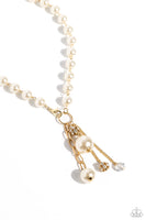 Paparazzi Accessories White Collar Welcome - Gold Necklace