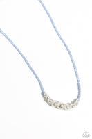 Paparazzi Accessories White Collar Whimsy - Blue Necklace