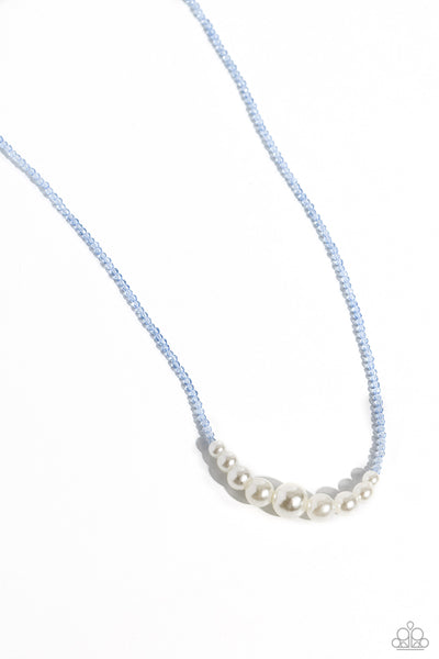 Paparazzi Accessories White Collar Whimsy - Blue Necklace