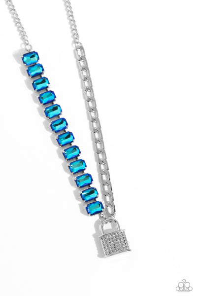 Paparazzi Accessories LOCK and Roll - Blue Necklace