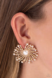 Paparazzi Accessories Fancy Fireworks - Gold & Pearl Earring