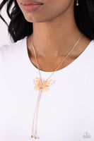 Paparazzi Accessories Suspended Shades - Rose Gold Butterfly Necklace