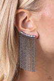 Paparazzi Accessories Feuding Fringe - Black Earring