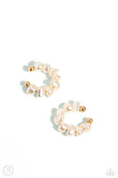 Paparazzi Accessories Prehistoric Pearls - Gold Cuff Earring