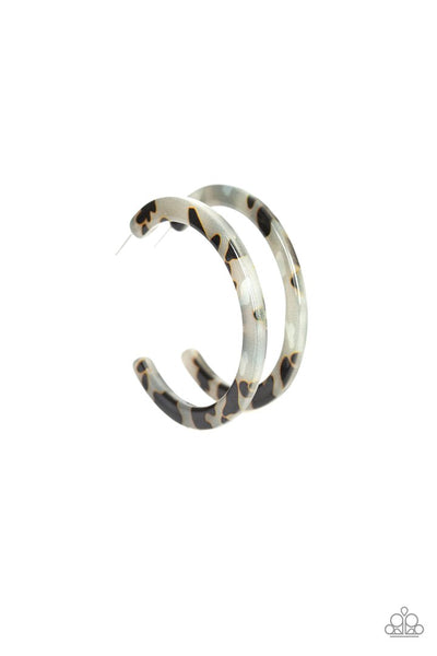 Paparazzi Accessories HAUTE-Blooded White Multi Hoop Earring