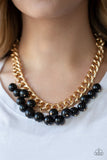 Paparazzi Accessories Get Off My Runway Gold / Black Necklace Set