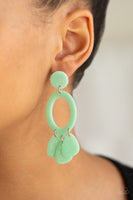 Paparazzi Accessories Sparkling Shores Green Acrylic Earring