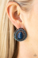 Paparazzi Accessories Beaded Blast Blue Post Earring