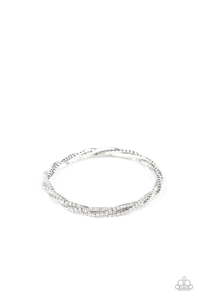 Paparazzi Accessories Glitzy Gleam White Bracelet