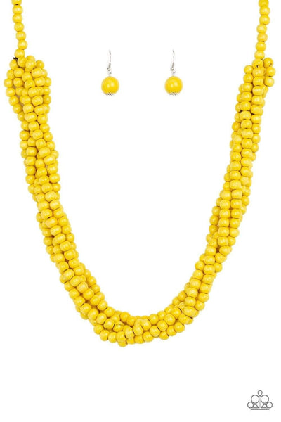 Paparazzi Accessories Tahiti Tropic Yellow Necklace Set