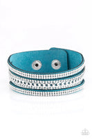 Paparazzi Accessories Rollin’ In Rhinestones Blue Urban Bracelet