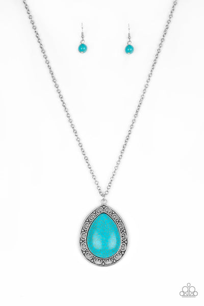 Paparazzi Accessories Full Frontier Blue Necklace