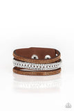 Paparazzi Accessories Rollin’ In Rhinestones Brown Urban Bracelet