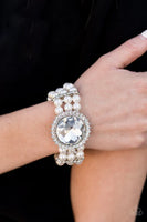 Paparazzi Accessories Speechless Sparkle - White Bracelet